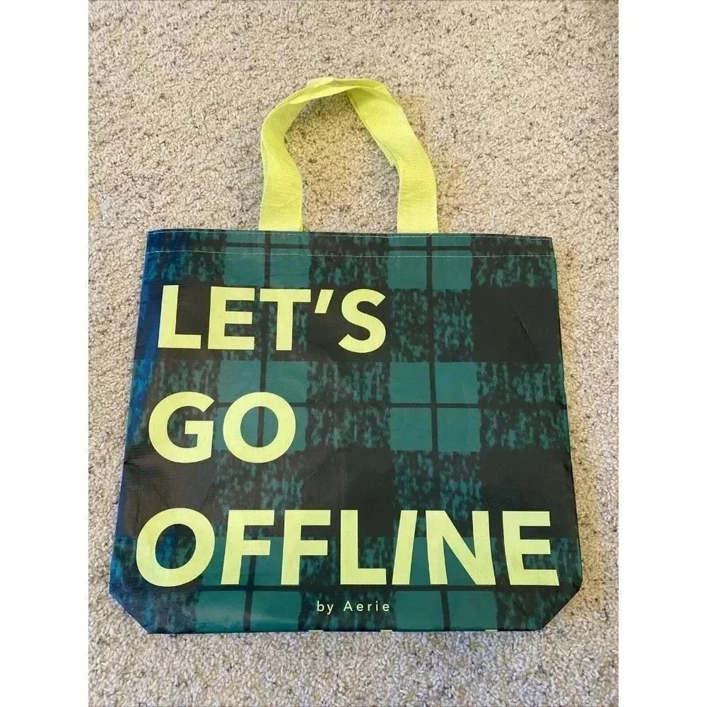 Aerie Christmas Holiday Reusable Shopping Gift Tote Bag 2023